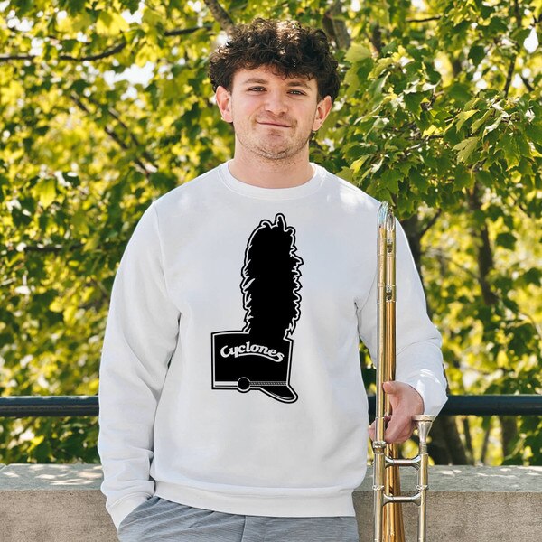 CI Sport Cyclone Marching Band Shako Hat White Crewneck